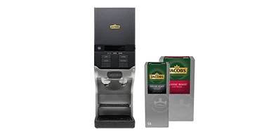 Jacobs Professional Cafitesse Quantum 110 Kaffeemaschine und passende Cafitesse Liquid Roast Kaffees.