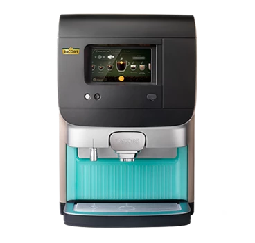 Eine Cafitesse Excellence Compact Touch Kaffeemaschine von Jacobs Professional in der Frontansicht.