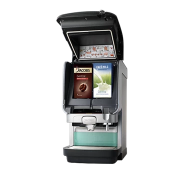 Eine Cafitesse Excellence Touch Kaffeemaschine von Jacobs Professional in der Detailansicht.