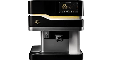Eine Jacobs Professional L'OR Promesso Kaffeemaschine in der Frontansicht.