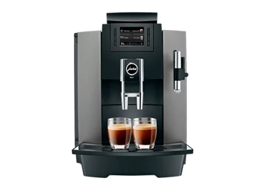 Der Jacobs Professional Jura WE8 Kaffeevollautomat in der Frontansicht.