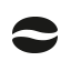 Icon einer schwarzen Kaffeebohne.
