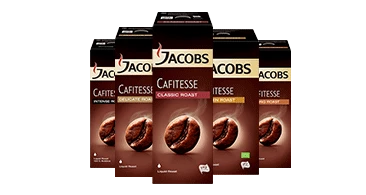 Abbildung von Liquid Roast Kaffee Produkten von Jacobs Professional.
