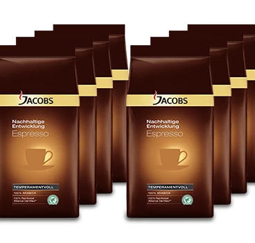 Der Jacobs Nachhaltige Entwicklung RA  Espresso Ganze Bohne 8 x 1000g von Jacobs Professional für Ihr Unternehmen!