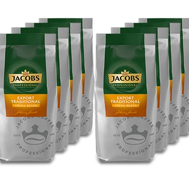 Der Jacobs Export Traditional Cafe Crema, 1kg Bohnenkaffee für Ihr Unternehmen!