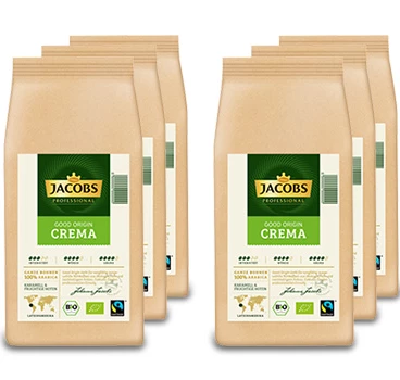 Der Jacobs Good Origin Cafe Crema, 1kg Bohnenkaffee für Ihr Unternehmen!
