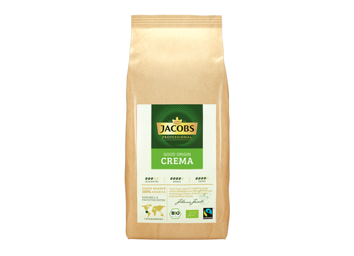 Abbildung des Packshots des Jacobs Professional Produkt Jacobs Good Origin Crema, 1kg Bohnenkaffee