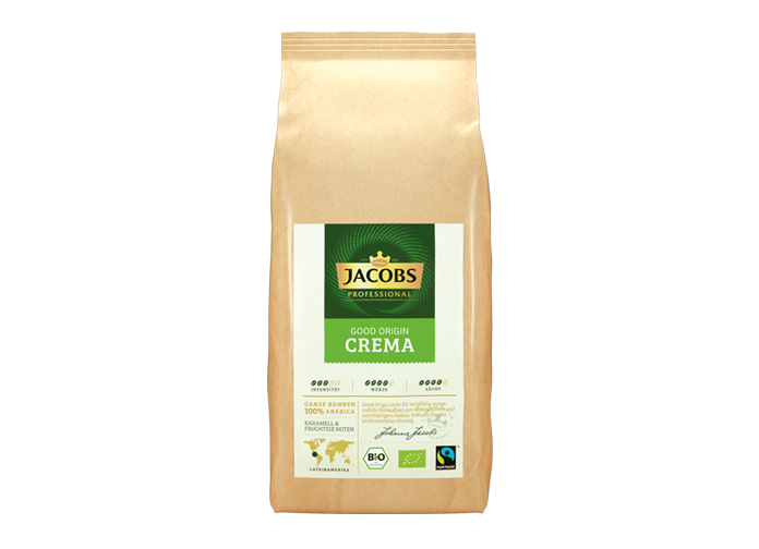 Abbildung des Packshots des Jacobs Professional Produkt Jacobs Good Origin Crema, 1kg Bohnenkaffee