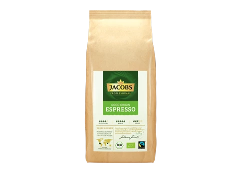 Abbildung des Packshots des Jacobs Professional Produkt Jacobs Good Origin Espresso, 1kg Bohnenkaffee