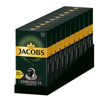 Abbildung von Jacobs Professional Espresso 12 Ristretto Kaffeekapseln in der Kartonansicht