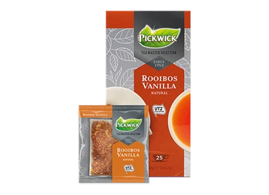 Abbildung des Packshots des Jacobs Professional Produkt Pickwick Rooibos Vanilla, Rooibos Tee, 3 Packungen à 25 Beutel