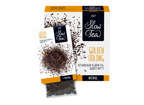 Abbildung des Packshots des Jacobs Professional Produkt Slow Tea Golden Oolong, Schwarzer Tee, 3 Packungen à 25 Beutel