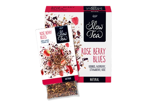 Abbildung des Packshots des Jacobs Professional Produkt Slow Tea Rose Berry Blues, Früchtetee, 3 Packungen à 25 Beutel