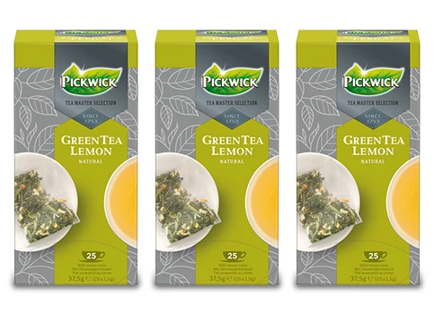 Der Pickwick Green Tea Lemon, Grüner Tee, 3 Packungen à 25 Beutel für Ihr Unternehmen!