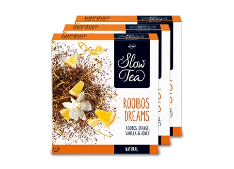 Der Slow Tea Rooibos Dreams, Rooibos Tee, 3 Packungen à 25 Beutel für Ihr Unternehmen!