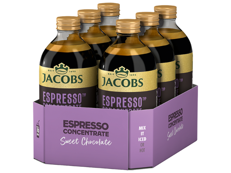 Jacobs Espresso Concentrate Sweet Choco, Artikel: 4009659 - Box mit 6 Flaschen Detailansicht