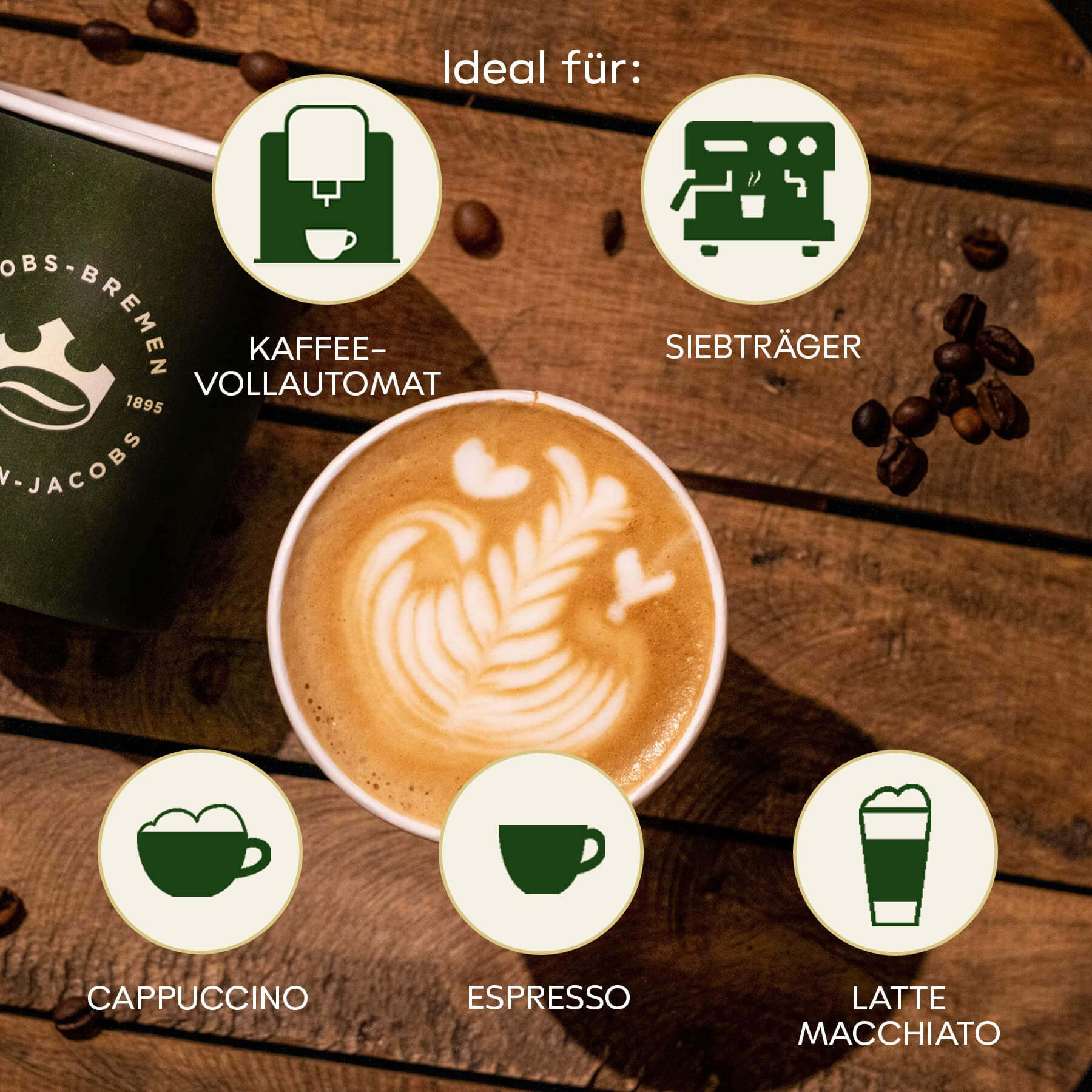 Jacobs Treasure Espresso, Artikel: 4039398 - Ideal für Espresso und Milchspezialitäten