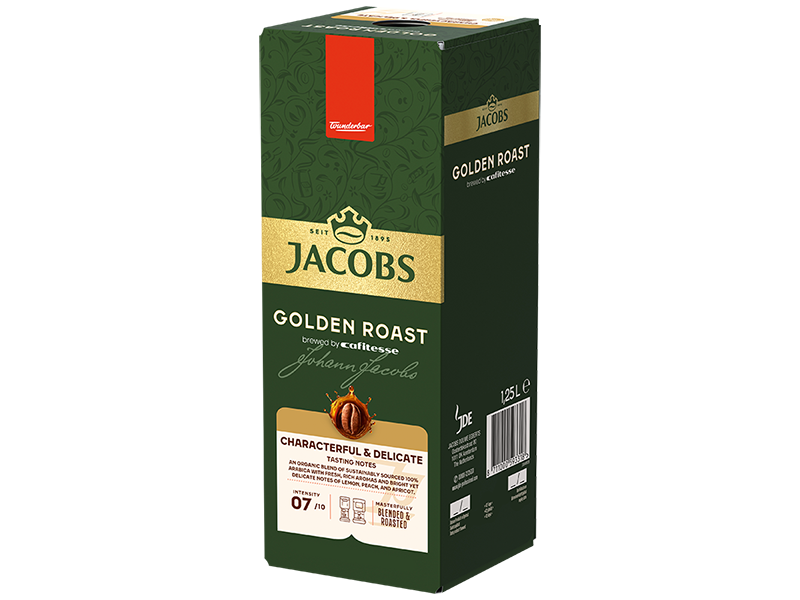 Jacobs Golden Roast 1,25L - Detailansicht Verpackung seitlich