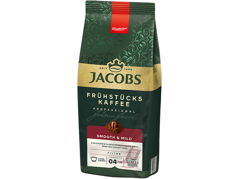 Jacobs Frühstückskaffee, Artikel: 4039431 - seitlich rechte Ansicht der Verpackung