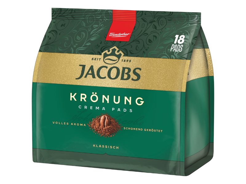 Jacobs Kräftig Crema Pads Vorratspackung im Displaykarton