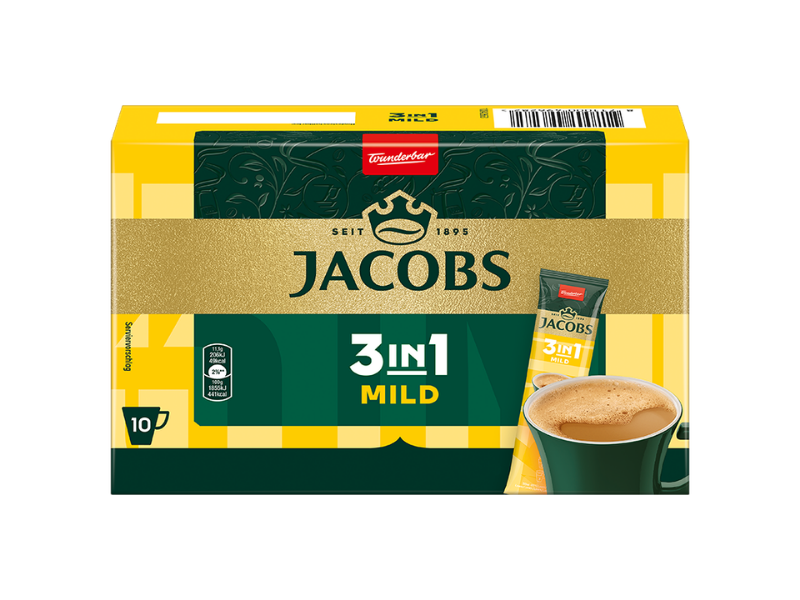 Jacobs 3 in 1 Kaffeesticks Mild Einzelverpackung