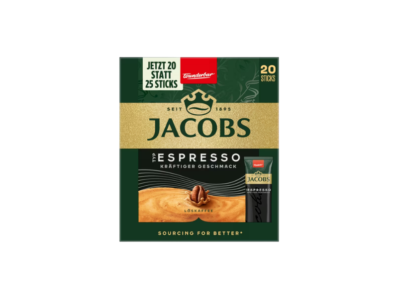 Jacobs Kaffesticks Typ Espresso, Artikel: 4008377- Detailansicht der Einzelverpackung
