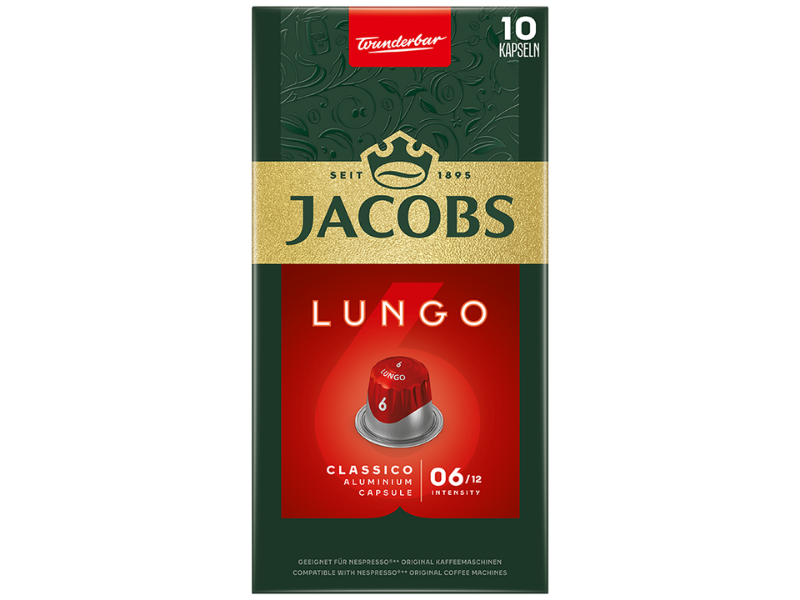 Jacobs Lungo Kaffeekapseln, Artikel: 4057022- Vorderseite der Verpackung