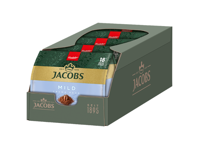 Jacobs Mild Crema Pads Vorratspackung im Displaykarton