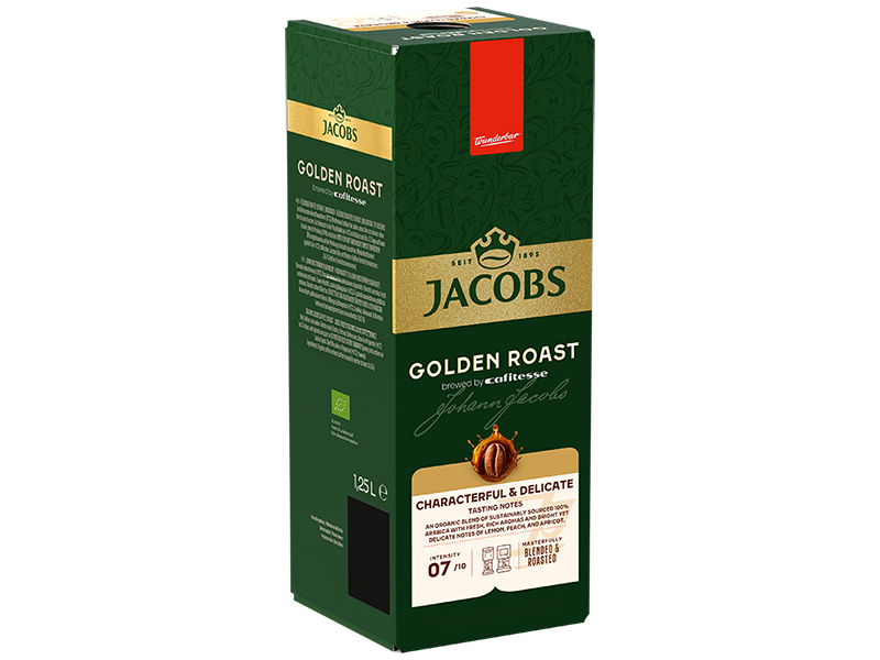 Jacobs Golden Roast 1,25L - Detailansicht Verpackung seitlich