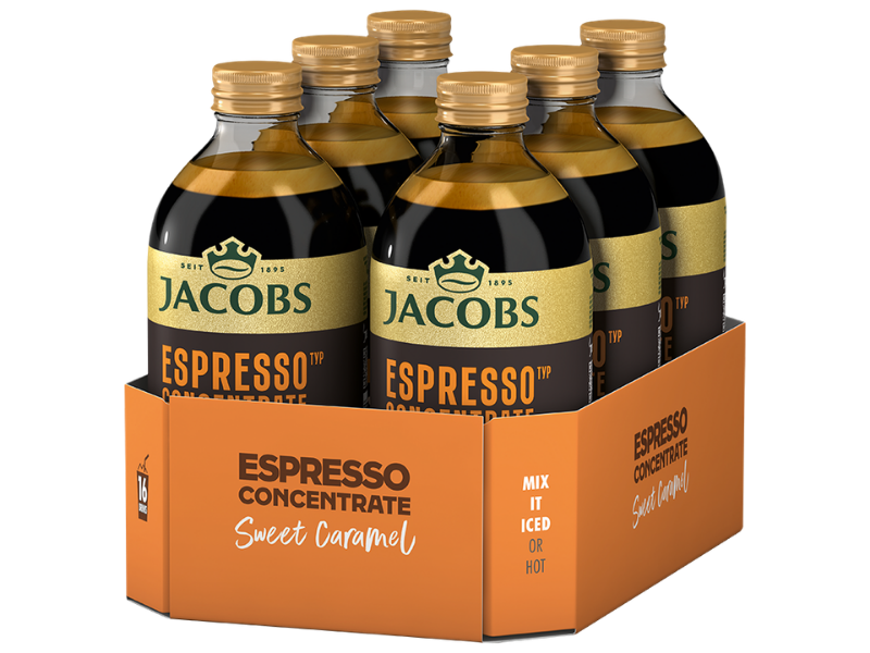 Jacobs Espresso Concentrate Sweet Caramel, Artikel: 4009656 - Box mit 6 Flaschen