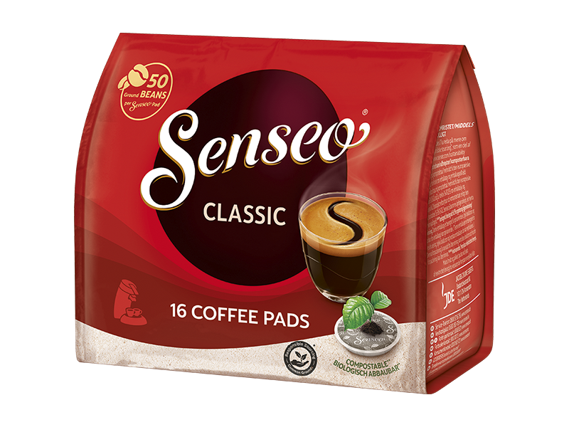 Senseo Classic Kaffeepads, Detailansicht der Einzelverpackung