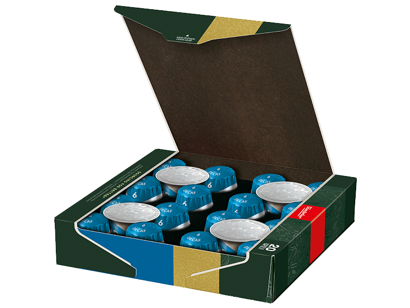 Jacobs Espresso Decaffeinato Lungo 6 Kaffeekapseln, Artikel: 4028756 - Einzelverpackung offen