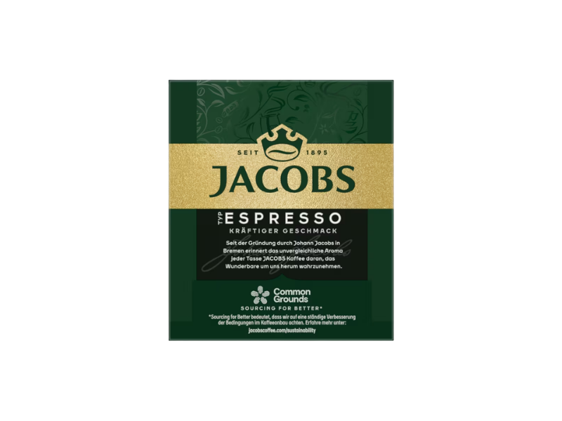 Jacobs Kaffesticks Typ Espresso, Artikel: 4008377- Rückseite der Einzelverpackung